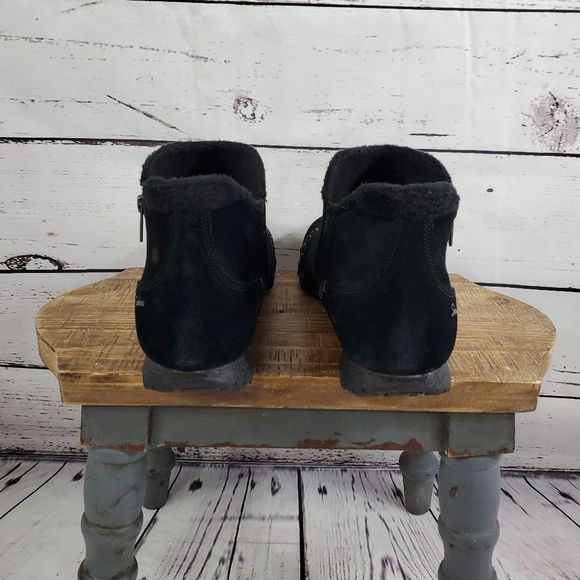 SKECHERS Relaxed Fit Suede Biker Ankle Boots - Earthy Chic Black Size 10 Med NEW - Picture 6 of 6